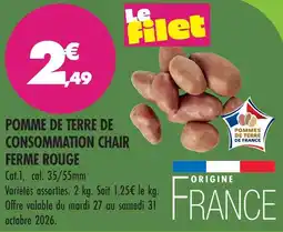 Match Pomme de terre de consommation chair ferme rouge offre