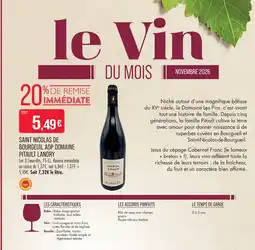 Match Domaine pitault landry saint nicolas de bourgueil aop les 3 lieux-dits offre