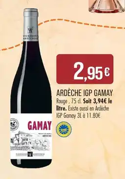 Match Ardèche igp gamay offre