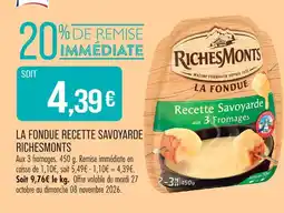 Match Richesmonts la fondue recette savoyarde offre