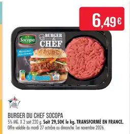 Match Socopa burger du chef offre