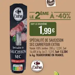 Match Carrefour extra spécialité de saucisson sec offre