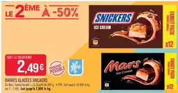 Match Snickers barres glacées offre