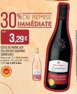 Match Cellier des dauphins côtes du rhône aop signatures rouge offre