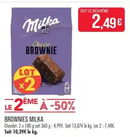 Match Milka brownies offre