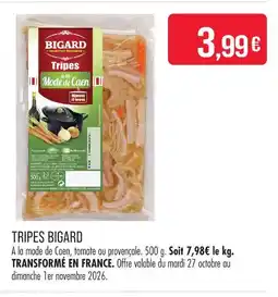 Match Bigard tripes offre