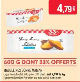 Match Bonne maman madeleines offre