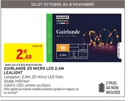 Intermarché Lealight guirlande micro led fixes ambre offre