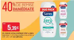 Match Sanex gel douche hypoallergénique zéro % offre