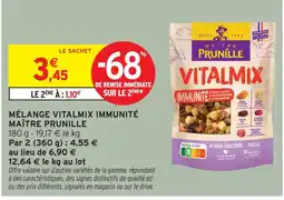 Intermarché Maître prunille mélange vitalmix immunité offre