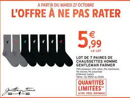 Intermarché Gentleman farmer lot de 7 paires de chaussettes homme offre