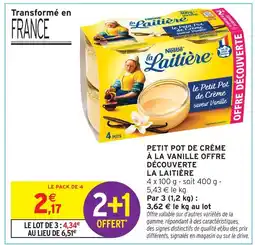 Intermarché La laitière petit pot de crème à la vanille offre découverte offre
