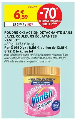 Intermarché Vanish poudre oxi action détachante sans javel couleurs éclatantes offre