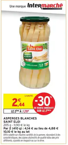 Intermarché Saint eloi asperges blanches offre