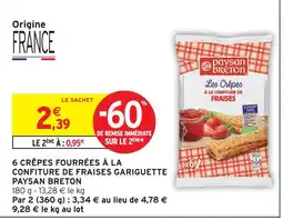 Intermarché Paysan breton 6 crêpes fourrées à la confiture de fraises gariguette offre