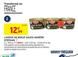 Intermarché Stéphan langue de boeuf sauce madère offre