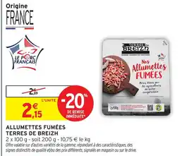 Intermarché Terres de breizh allumettes fumées offre