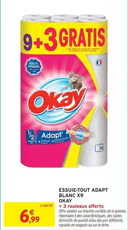 Intermarché Okay essuie-tout adapt blanc x9 offre