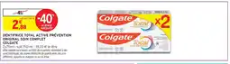 Intermarché Colgate dentifrice total active prévention original soin complet offre