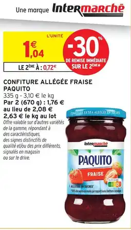 Intermarché Paquito confiture allégée fraise offre