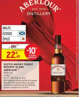 Intermarché Aberlour scotch whisky forest reserve 10 ans offre