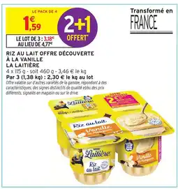 Intermarché La laitière riz au lait offre découverte à la vanille offre