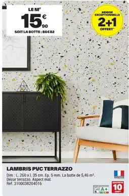 Brico Dépôt LAMBRIS PVC TERRAZZO offre