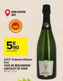 Carrefour LANCELOT DE HOEN Crémant d'Alsace brut offre
