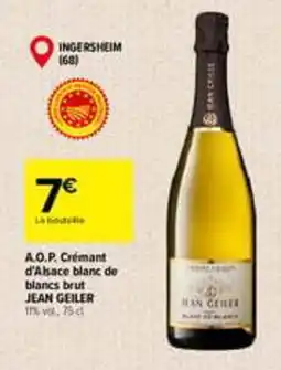 Carrefour JEAN GEILER A.O.P. Crémant d'Alsace blanc de blancs brut offre