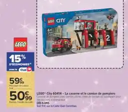 Carrefour Market LEGO City 60414 - La caserne et le camion de pompiers offre