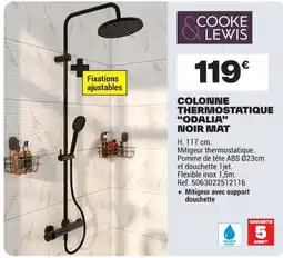 Brico Dépôt COOKE & LEWIS COLONNE THERMOSTATIQUE "ODALIA" NOIR MAT offre