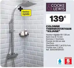 Brico Dépôt COOKE & LEWIS COLONNE THERMOSTATIQUE "KILIANE" offre