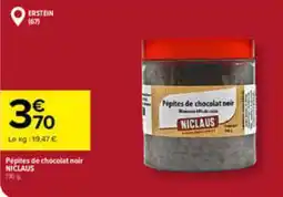 Carrefour Niclaus pépites de chocolat noir offre