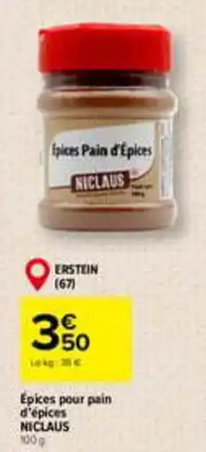 Carrefour NICLAUS Épices Pain d'Épices offre