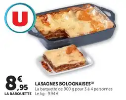 Hyper U U Lasagnes bolognaises offre