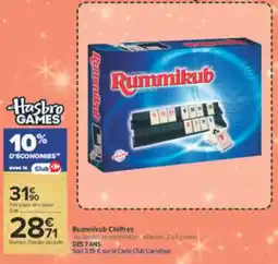 Carrefour Market Hasbro Games Rummikub Chiffres offre
