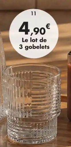 E.Leclerc Le lot de 3 gobelets offre