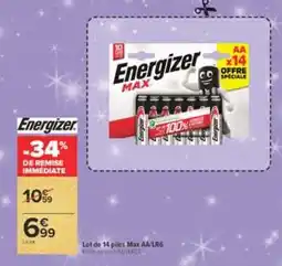 Carrefour Market Energizer piles Max AA/LR6 offre