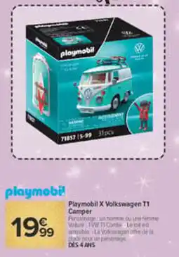 Carrefour Market Playmobil X Volkswagen T1 Camper offre