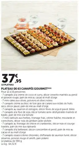 Hyper U LE PLATEAU DE 63 CANAPÉS GOURMET offre