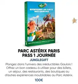 Fnac Junglegift parc astérix paris pass 1 journée offre