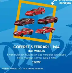 Fnac Hot wheels coffret 5 ferrari - 1:64 offre