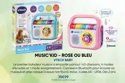 Fnac Vtech baby music’kid - rose ou bleu offre