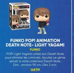 Fnac Funko pop! animation death note- light yagami offre