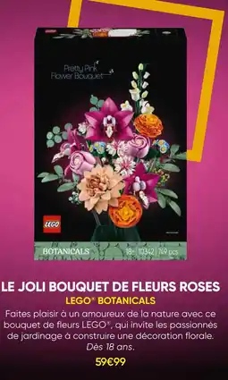 Fnac Lego botanicals le joli bouquet de fleurs roses offre