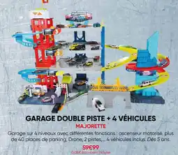 Fnac Majorette garage double piste + 4 véhicules offre