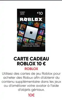 Fnac Roblox carte cadeau offre