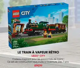 Fnac Lego city le train à vapeur rétro offre