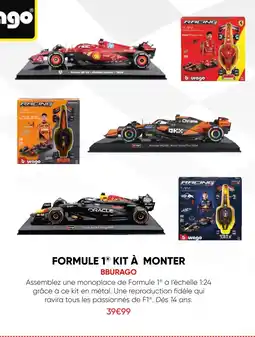 Fnac Burago formule 1 kit à monter offre