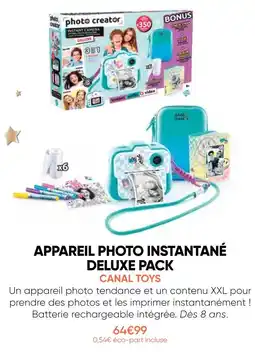 Fnac Canal toys appareil photo instantané deluxe pack offre